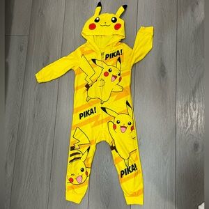 Pokémon Pikachu Kids Yellow One Piece Pajamas Footie